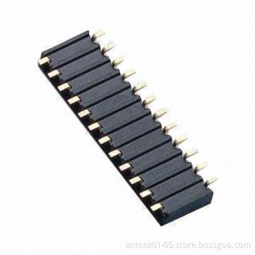 2.0mm PCB Socket in Single Row, 2.0mm Insulator Height, Straight Type with Bump, RoHS Mark